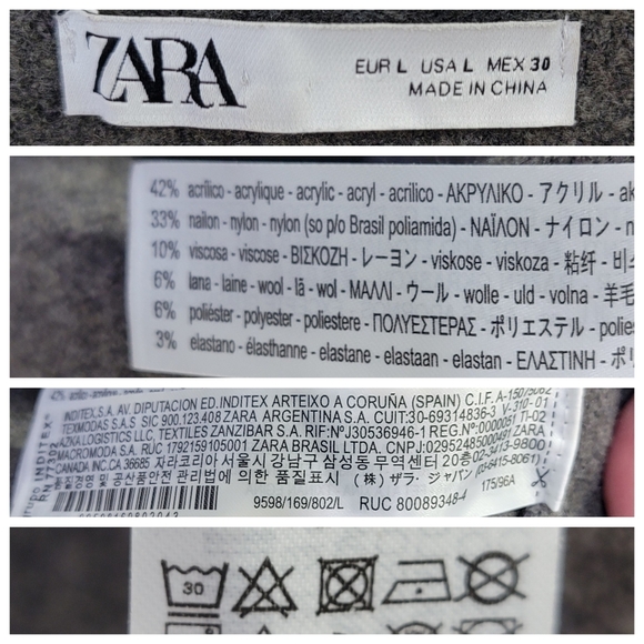 Zara Scalloped Trim Knit Cropped Cardigan Preppy Cozy Neutral Ballet-core Large - Picture 14 of 17